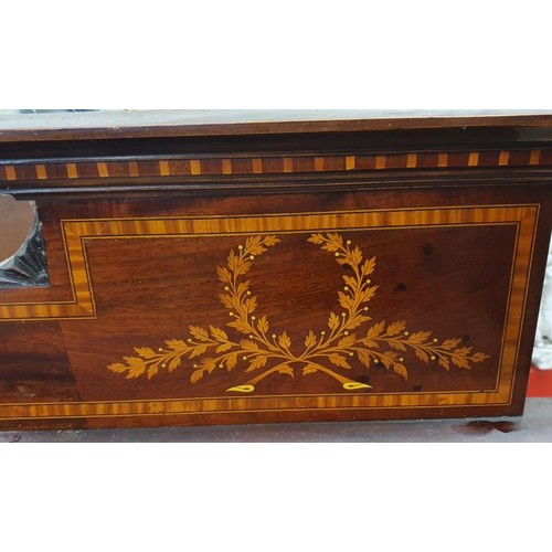 156 - Very Fine Quality Edwardian Inlaid Mahogany 3-Mirror Panel Overmantle with satinwood crossbanding an... 