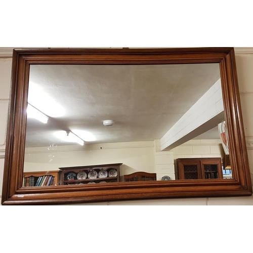 157 - Teak Framed Rectangular Wall Mirror - c. 44 x 29ins