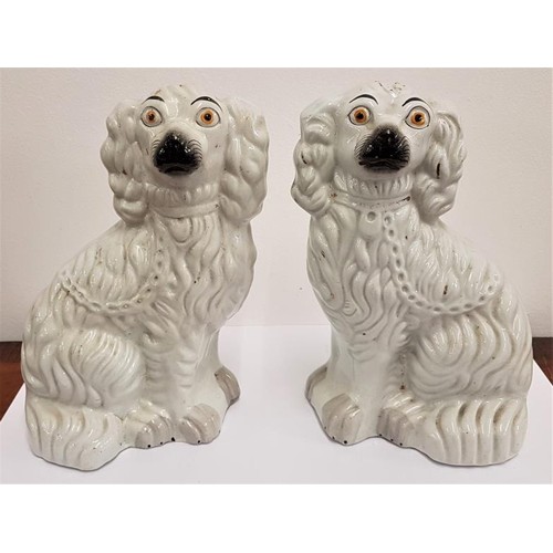 87A - Pair of Victorian Staffordshire Model Spaniels, c.9.5in.