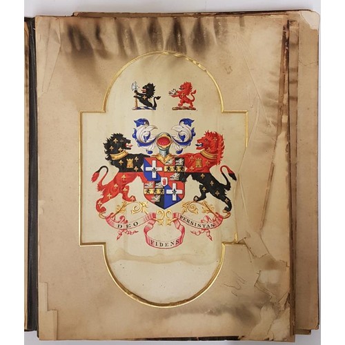 62 - Freemasons Illumination; With Numerous Hand Painted , Hand Inscribed Plates. Leather Bound with Bras... 