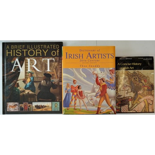 4 - Snoddy, Dictionary of Irish Artists, 20th century, 2006, quarto, 765 pages. Arnold, A Concise Histor... 