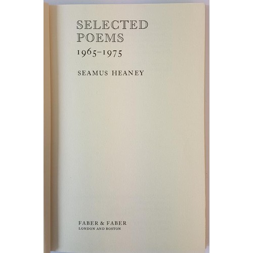 9 - Seamus Heaney. Selected Poems. 1965/1975. 1980. 1st Fine pictorial d.j.