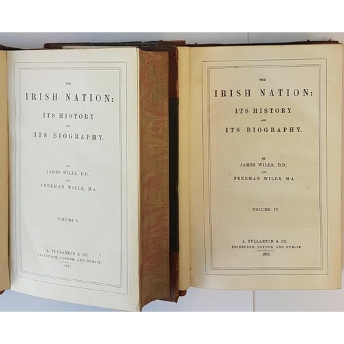 23 - J. & F. Wills. The Irish Nation Its History. 2 volumes 1871. Binding.
