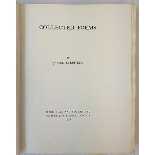 549 - James Stephens, Collected Poems, 1926, Macmillan and Co., 1st edition, signed by the author, one of ... 