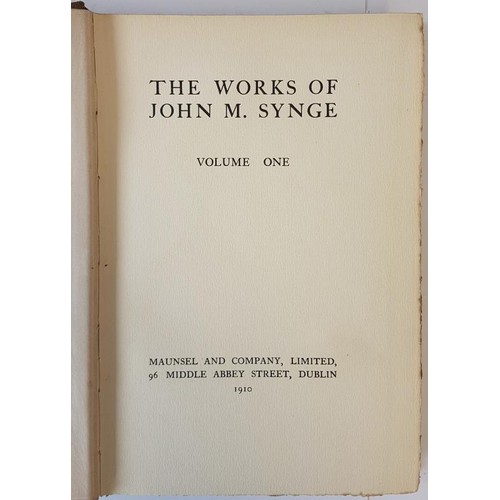 554 - John M. Synge. The Works. 1910. 4 volumes. Fine book plates. First collected edition in original bin... 