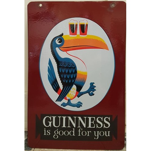 4 - Guinness Is Good For You Toucan, Enamel Advertising Sign, 16 X 24 inches.