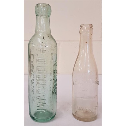 25 - P O'Donovan Limerick Glass Bottle and a Casey & Murphy, Limerick Glass Bottle (2)