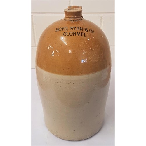 31 - Boyd, Ryan & Co, Clonmel, 5 Gallon, Two Tone Stoneware Jar with handle c.21in tall
