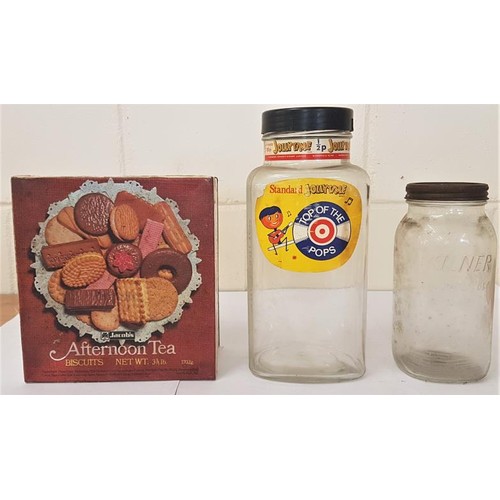 32 - Vintage Sweet Glass Jar, a Vintage Kilner Jar and a Jacob's Afternoon Tea Biscuit Tin (3)