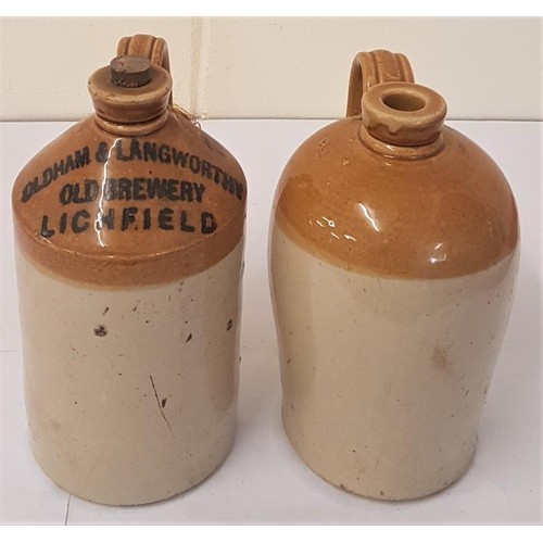 35 - Two One Gallon Stoneware Whiskey Jars with handles (2)