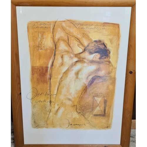 513 - Modern Picture of a Male Nude, frame 32in x 44.5in