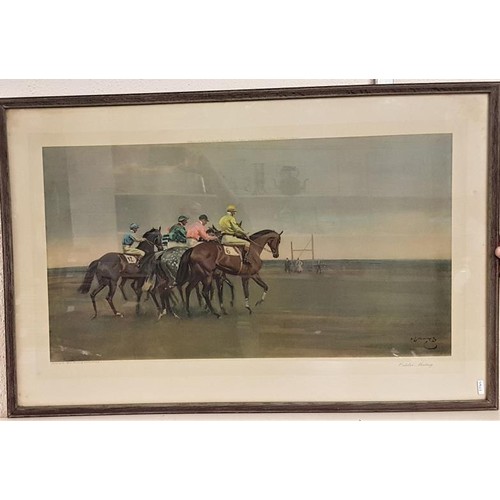 520 - Sir Alfred Munnings, 'October Meet', original colour print, published by Frost & Reed, in origin... 