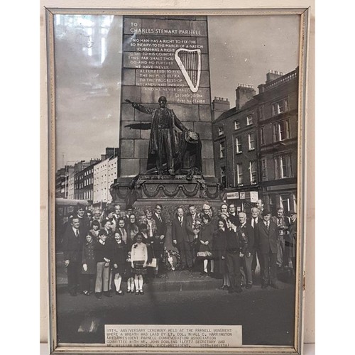 526 - Framed Photograph of the 85th Anniversary Ceremony Held at the Parnell Monument where a wreath was l... 