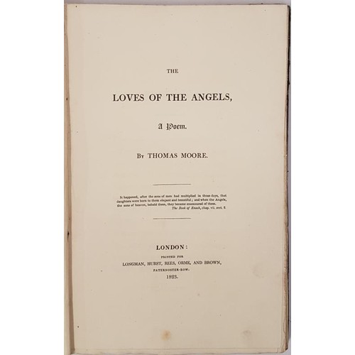 26 - First edition of Thomas Moore in original boards. The Loves of the Angels by Thomas Moore. London, L... 