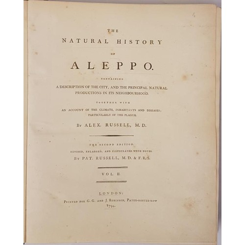 35 - The Natural history of Aleppo. description of City, principal natural productions; climate, inhabita... 