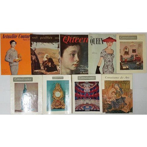 87 - Collection of 1950's Magazines; Connaissance Des Arts, 5 Editions; The Queen, 2 Editions; Actualit&e... 