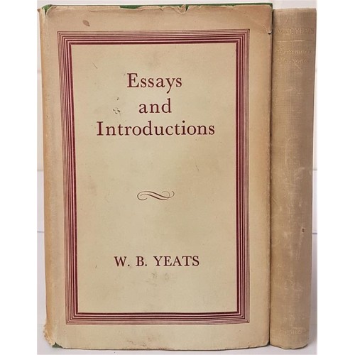 634 - Essays and Introductions by W B Yeats published by McMillan London 1961, 1st edition with dust jacke... 