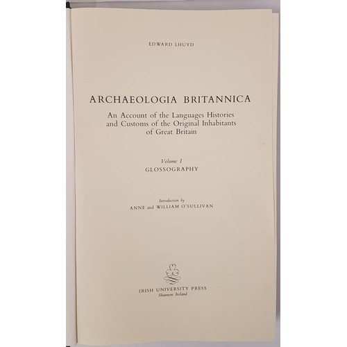 51 - Lhuyd, Archaeologica Britannica…facs ed IUP, 1971, (original; London 1707); intro Anne and Wm O Sull... 