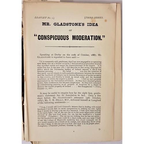 91 - Bound volume of pamphlets and leaflets of Irish political and agrarian interest. Hundreds of individ... 