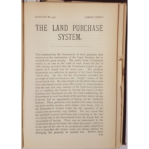 91 - Bound volume of pamphlets and leaflets of Irish political and agrarian interest. Hundreds of individ... 