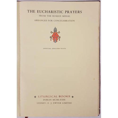 113 - [Rare Liam Miller designed book] The Eucharistic Prayers arranged for concelebration. Liturgical boo... 