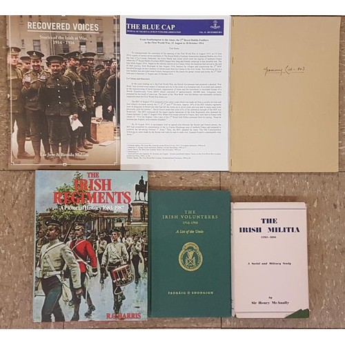 655 - Recovered Voices-stories of the Irish at War 1914-1916; The Irish Regiments- a pictorial history 168... 