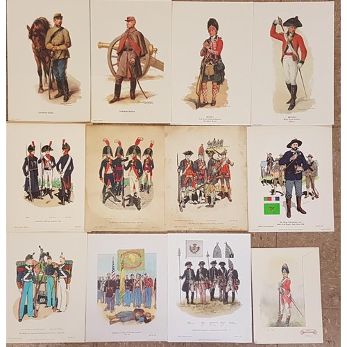 657 - Coloured Prints of mainly American Army Personnel with interesting prints, for example Irish Republi... 