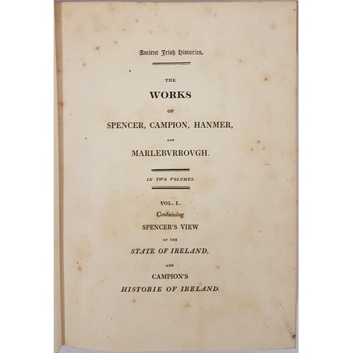 32 - Spencer, Campion, Hanmer & Marleburrough. Ancient Irish Histories. Dublin. 1809. 2 vols. Subscri... 
