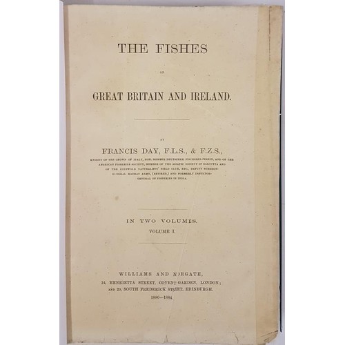 35 - Francis Day. The Fishes of Great Britain and Ireland. Volume 0ne =Plate vol. 1880/1884. 93 illustrat... 