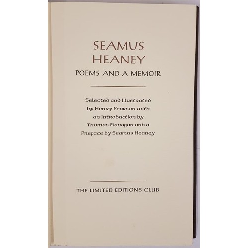 37 - Poems and a Memoir by Seamus Heaney. illustrated by Henry Pearson, introduction by Thomas Flanagan a... 