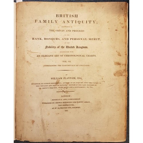 58 - William Playfair. British Family Antiquity, Illustrative of the Origin and Progress of the Rank, hon... 
