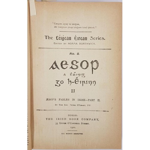 74 - [illustrated by Jack B. Yeats etc]. Leighean Eireann Series edited by Norma Borthwick. Aesop a Thain... 