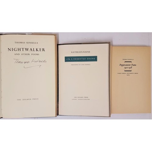 80 - Thomas Kinsella. Nightwalker and Other Poems. Dolmen, 1968. 1st ed. SIGNED. VG+/nr Fine in cloth, dj... 