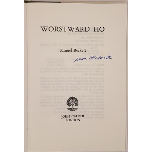 174 - Samuel Beckett. Worstward Ho 1983. 1st. Signed by Beckett. Attractive dust jacket