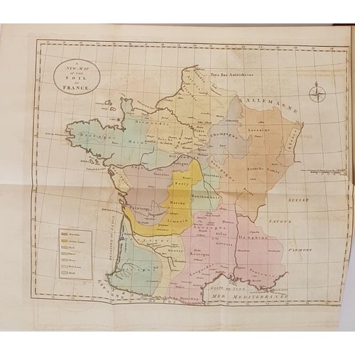 327 - Arthur Young. Travels During 1787/1789 in the Kingdom of France. 1792. 1st. 2 folding maps. Calf.