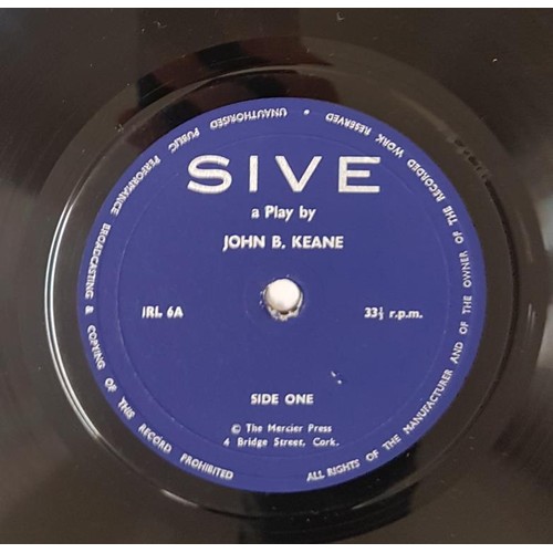 329 - John B. Keane; Sive, first recording of this play, LP, Mercier Press production with original cast o... 