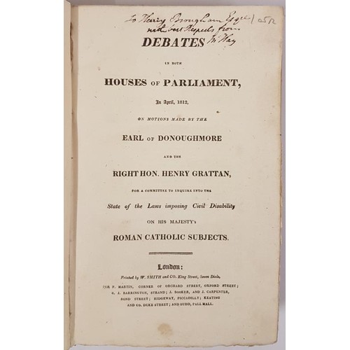 1 - Debates in the House of Parliament in April 1812 on motions made by The Earl of Donoughmore and the ... 