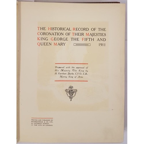 39 - H. Farnham Burke. The Historical Record of the Coronation of King George The Fifth and Queen Mary. 1... 