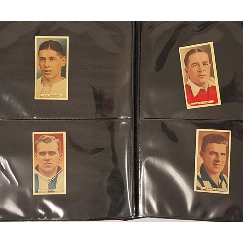 66 - Photo album C. 1950 of cigarette cards of jockeys, soccer players and cricket players. About 150 car... 