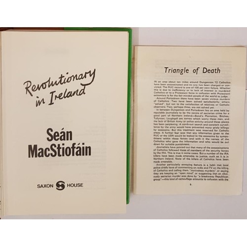 104 - Sean MacStiofain, - Revolutionary in Ireland, 1974. First Edition, First Printing. Fine unread copy.... 