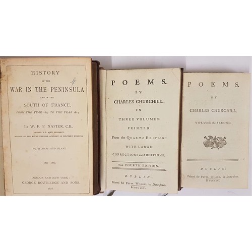 112 - Poems by Charles Churchill Vol 1-2; History of the War in the Peninsula and in the South of France b... 