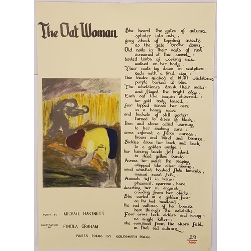 150 - Hartnett, Michael – The Oat Woman A limited edition broadside produced by Goldsmith Press in 1... 