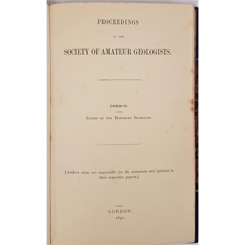 186 - Proceedings of The Society of Amateur Geologists London bound with Geological Gleanings in Dublin - ... 