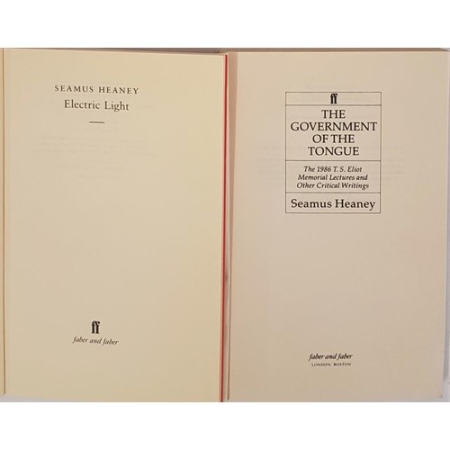 201 - Seamus Heaney. Electric Light. 2001 and S. Heaney. The Government of the Tongue. 1989. 2 first edtio... 