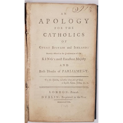 210 - An Apology for Catholics of Great Britain and Ireland to King’s Most Excellent Majesty and Bot... 