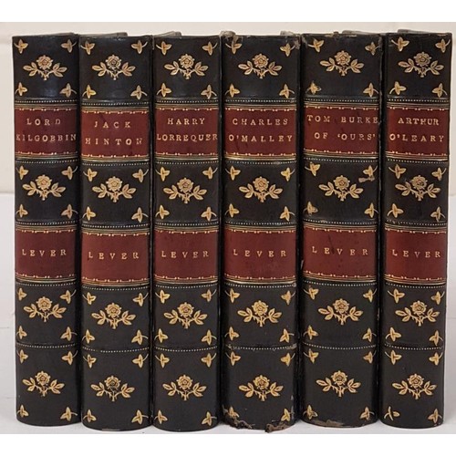 218 - Charles Lever 1905/1906 . Beautiful binding set of Irish novels in contemporary gilt half calf with ... 