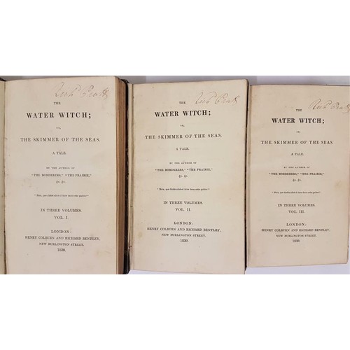 220 - Cooper, James Fenimore. The Water Witch; Or, The Skimmer of the Seas, complete in 3 Vols. Henry Colb... 