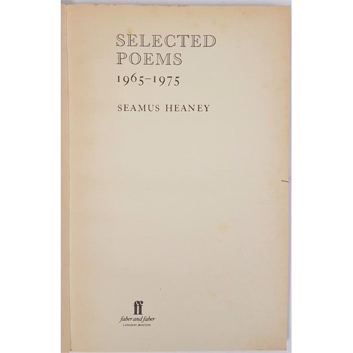 247 - Seamus Heaney. Selected Poems 1965-1975. Signed & dated by Heaney