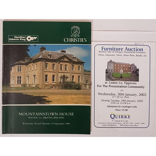 301 - Christies catalogue of contents of Mountainstown House, Navan 28/29 Sept. 1988. Illustrated and P.F.... 