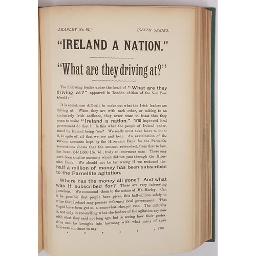 303 - Bound volume of pamphlets relating to the Land War and Repeal. 1893.Meath Election; Tipperary; how N... 